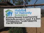 Sign at the Habitat office in Molepolole