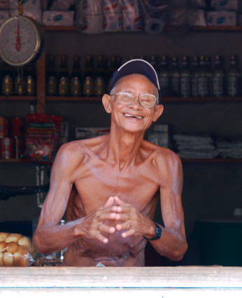 Smiling man in shop