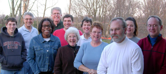 Team members posing outdoors