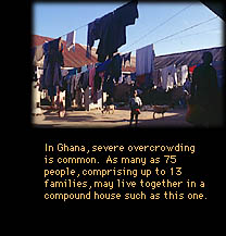 Village with boy and clothes hung to dry