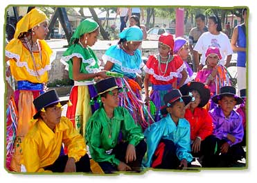 Mayan people in colorful dress